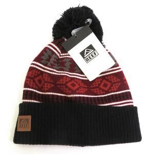 New REEF Jimmy Cuff Jacquard Beanie Unisex One Size